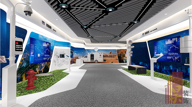 长沙企业展厅装修公司电信|展厅装修设计案例效果图