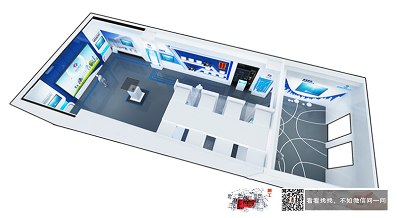 中国电建电力企业主题展厅装修模型图